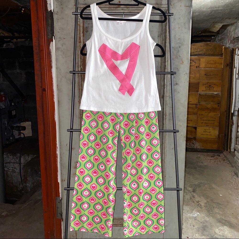 Victoria’s Secret Pink Heart Pajama Set & Tote